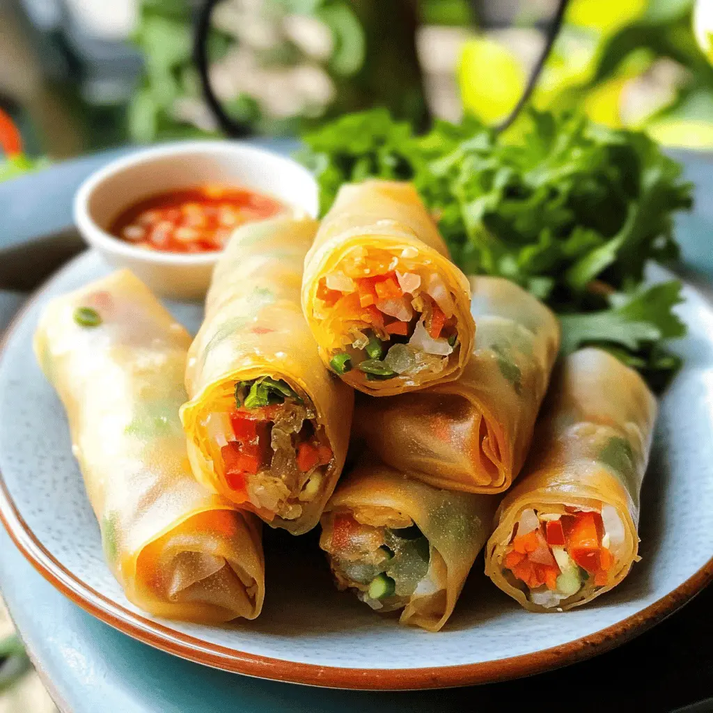 Crispy and fresh, these authentic Thai spring rolls are a delightful treat that's perfect for any occasion! Filled with vibrant veggies and served with a zesty dipping sauce, they bring the flavors of Thailand right to your kitchen. Save this recipe for your next gathering or snack time, and impress your friends and family with this tasty dish!