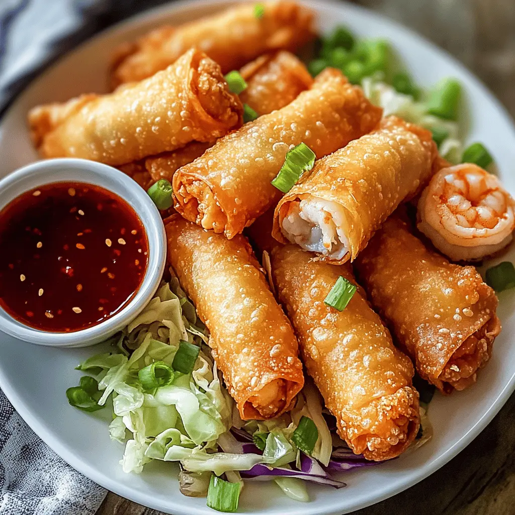 Crispy shrimp and cabbage egg rolls are a delightful treat that's perfect for any occasion! With fresh shrimp and crunchy cabbage wrapped in a crispy shell, this recipe brings fantastic flavors to your table. Whether as an appetizer or a fun snack, you'll want to save this easy recipe for game nights or casual gatherings.