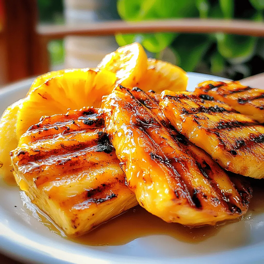Transform your summer BBQ with this easy grilled pineapple recipe! Sweet pineapple slices caramelize beautifully with brown sugar, creating a perfect balance of flavors. Great as a dessert or a topping for your favorite treats. Save this recipe to impress your guests at your next gathering! Enjoy a taste of summer all year round!