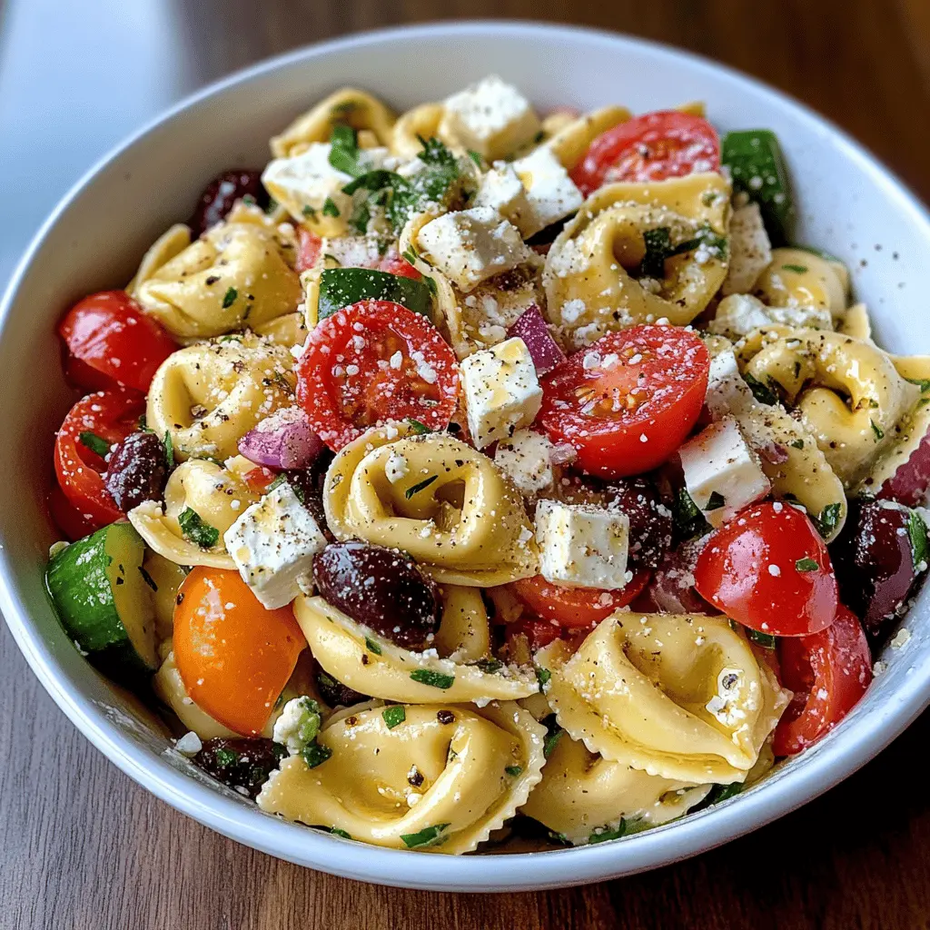This Greek Tortellini Pasta Salad is a delightful mix of flavors that will brighten your day! Packed with colorful vegetables, tangy feta cheese, and chewy tortellini, it's perfect for picnics or family gatherings. Easy to make and even easier to enjoy! Save this recipe for your next get-together and impress your loved ones with a vibrant dish they'll adore.