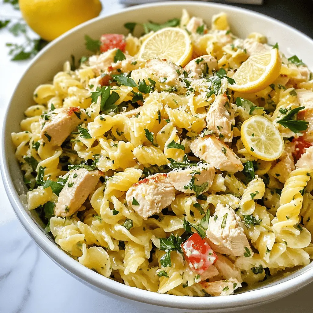 Brighten your meal with this Herby Lemon Chicken Pasta Salad! Packed with tender chicken, vibrant veggies, and a zesty lemon dressing, this dish is perfect for picnics or meal prep. Each bite is a refreshing burst of flavor that will leave everyone asking for seconds. Save this recipe for a light, satisfying meal that's sure to impress!