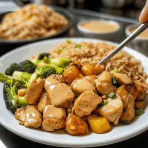 Craving a taste of Japan? This Hibachi Chicken with Fried Rice and Vegetables brings restaurant-style flavors right to your kitchen! Enjoy tender, grilled chicken, perfectly cooked rice, and colorful veggies all stirred together in a delightful soy sauce blend. Perfect for weeknight dinners or impressing guests! Save this recipe to try it out later!