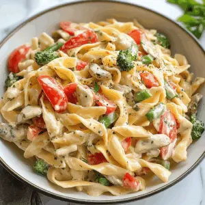 Looking for a fresh and colorful dish? This Pasta Primavera is packed with seasonal vegetables and tossed in a light garlic olive oil sauce. It's perfect for a quick weeknight dinner or a lovely weekend gathering. Save this recipe to enjoy a burst of flavor any time you want a delicious veggie-packed meal!