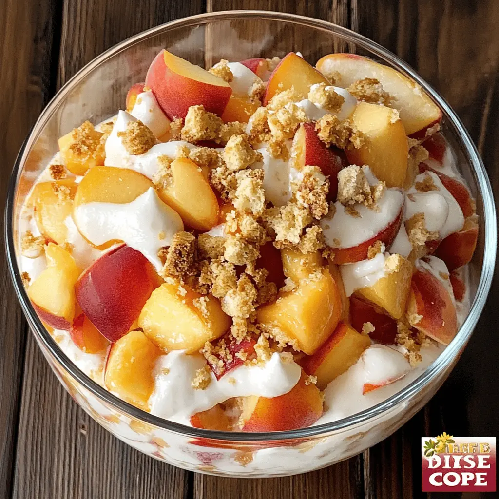 Brighten up your dessert table with this Peach Cobbler Cheesecake Fruit Salad! Packed with juicy peaches, creamy cheesecake flavors, and a crunchy cobbler topping, this refreshing treat is perfect for summer barbecues or family gatherings. Save this recipe now to impress your guests with a delightful twist on a classic dessert!