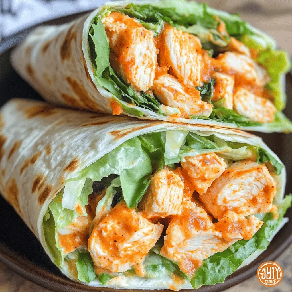 Easy Buffalo Chicken Caesar Salad Wraps