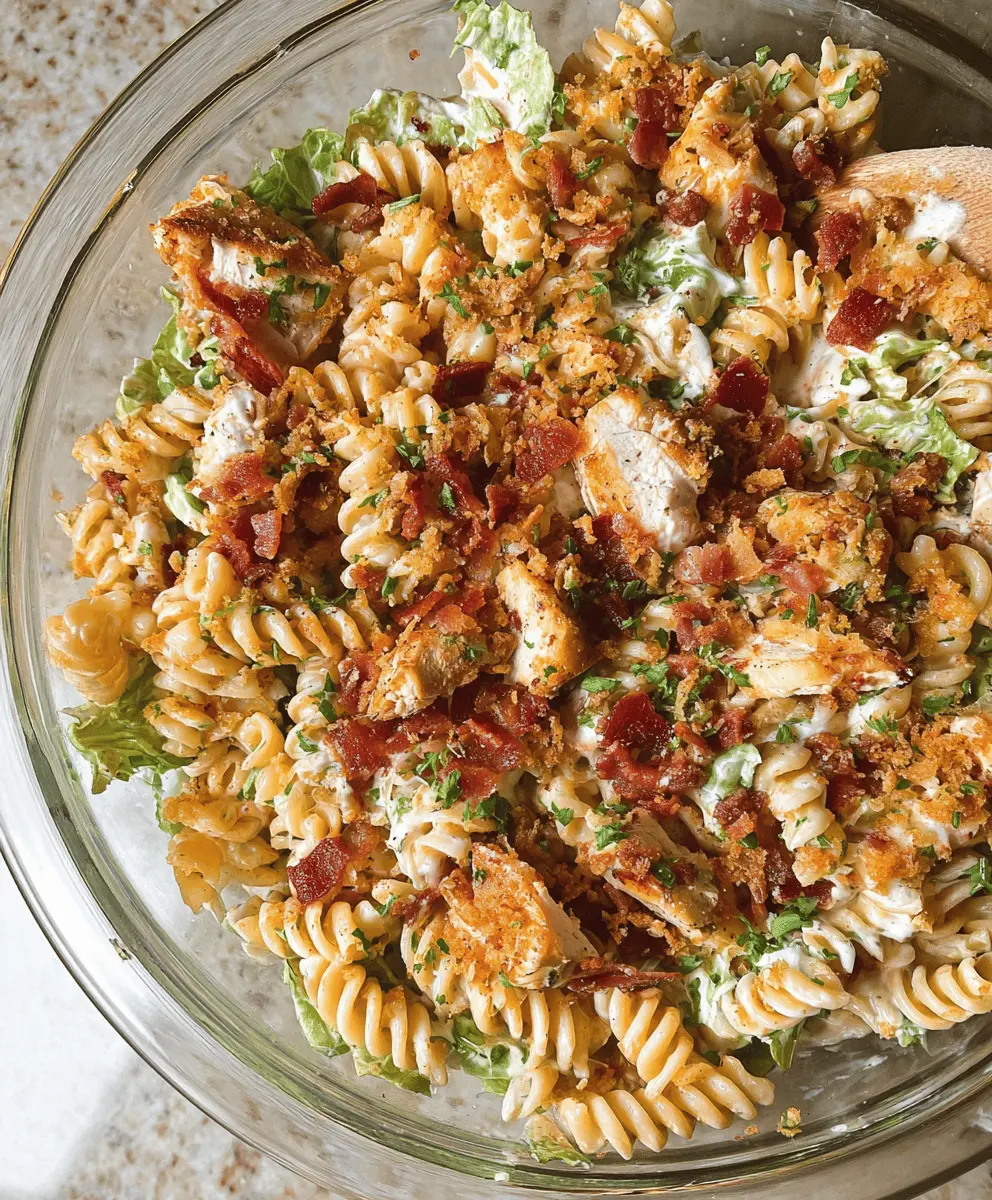 Easy Chicken Bacon Ranch Pasta Salad Recipe