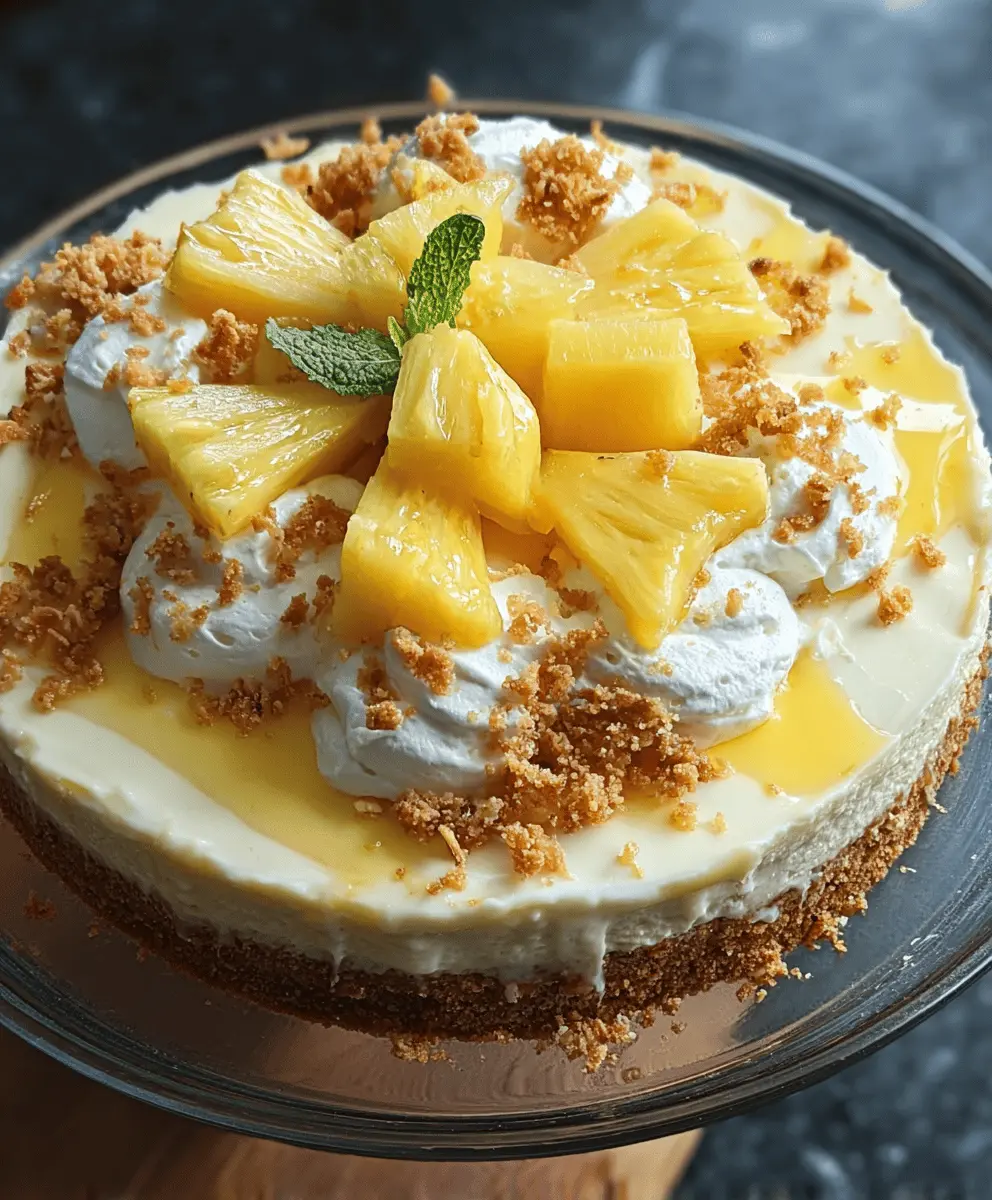 Easy No-Bake Pineapple Cheesecake Dessert
