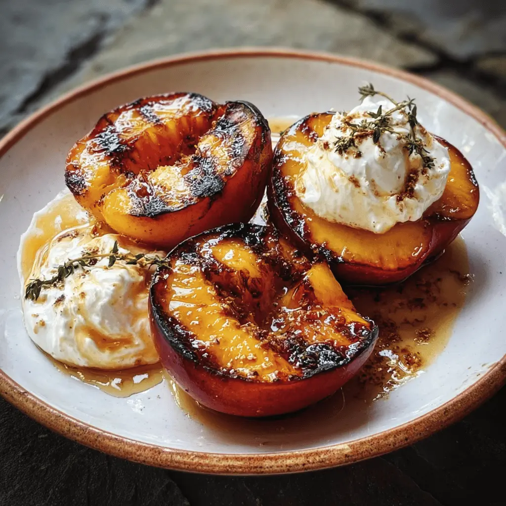 Easy Grilled Peaches with Honey and Mascarpone