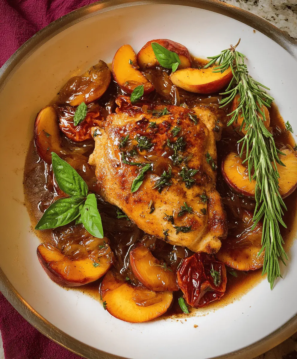 Easy Peach Chicken with Balsamic Glaze