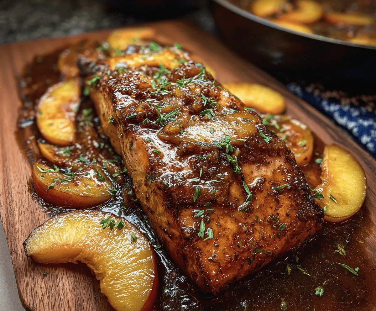 Easy Bourbon Peach Glazed Salmon Recipe