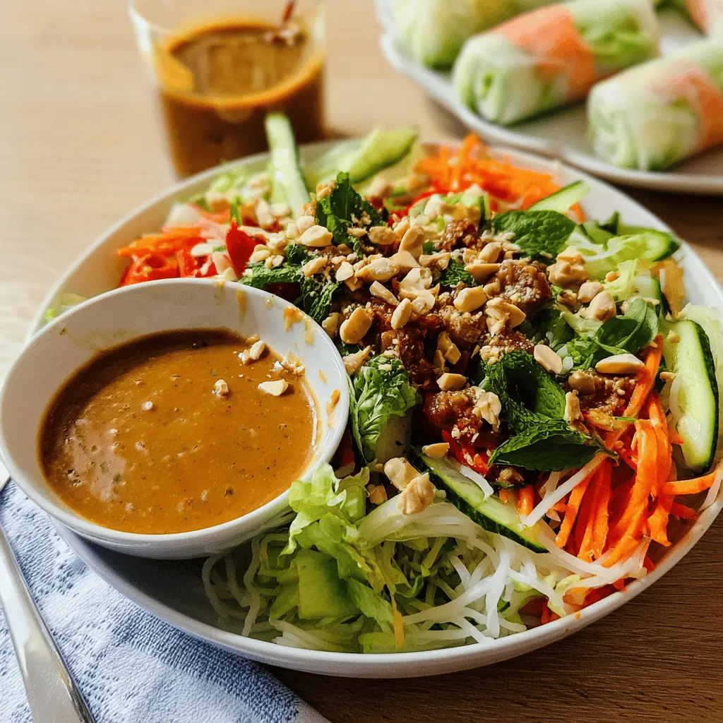 Easy Spring Roll Salad With Creamy Peanut Dressing