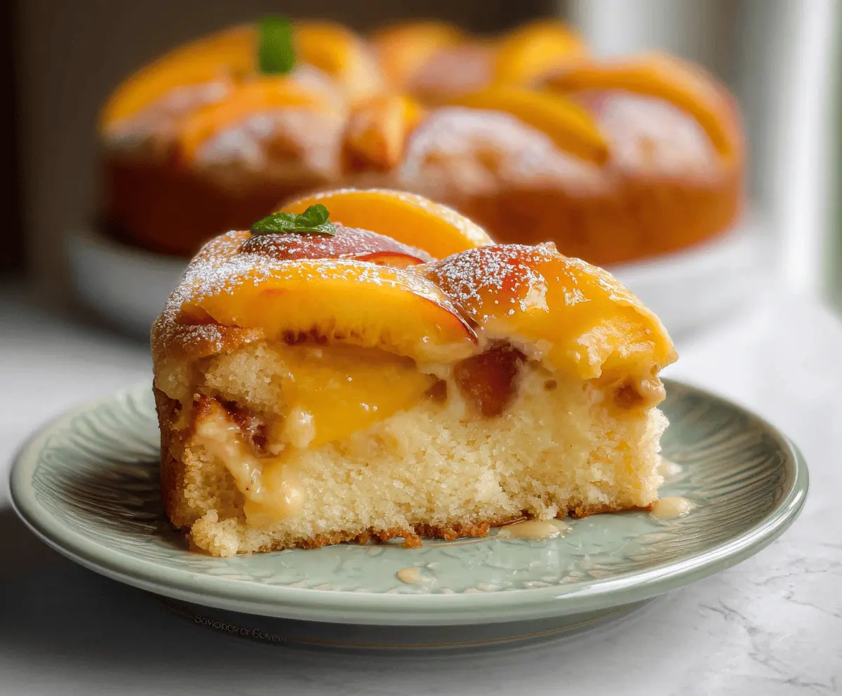 Easy Fresh Peach Cake with Extra Peaches