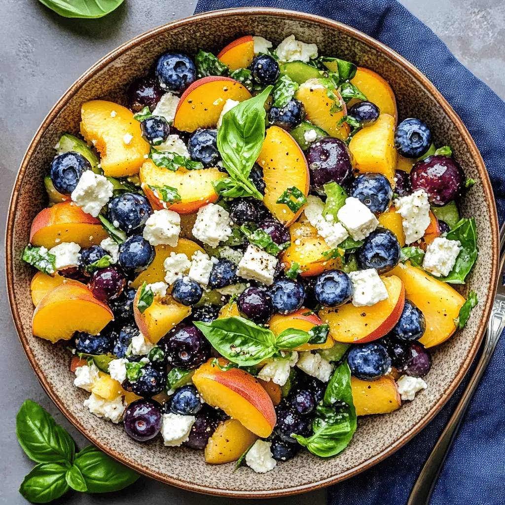 Fresh Blueberry Peach Feta Salad Recipe
