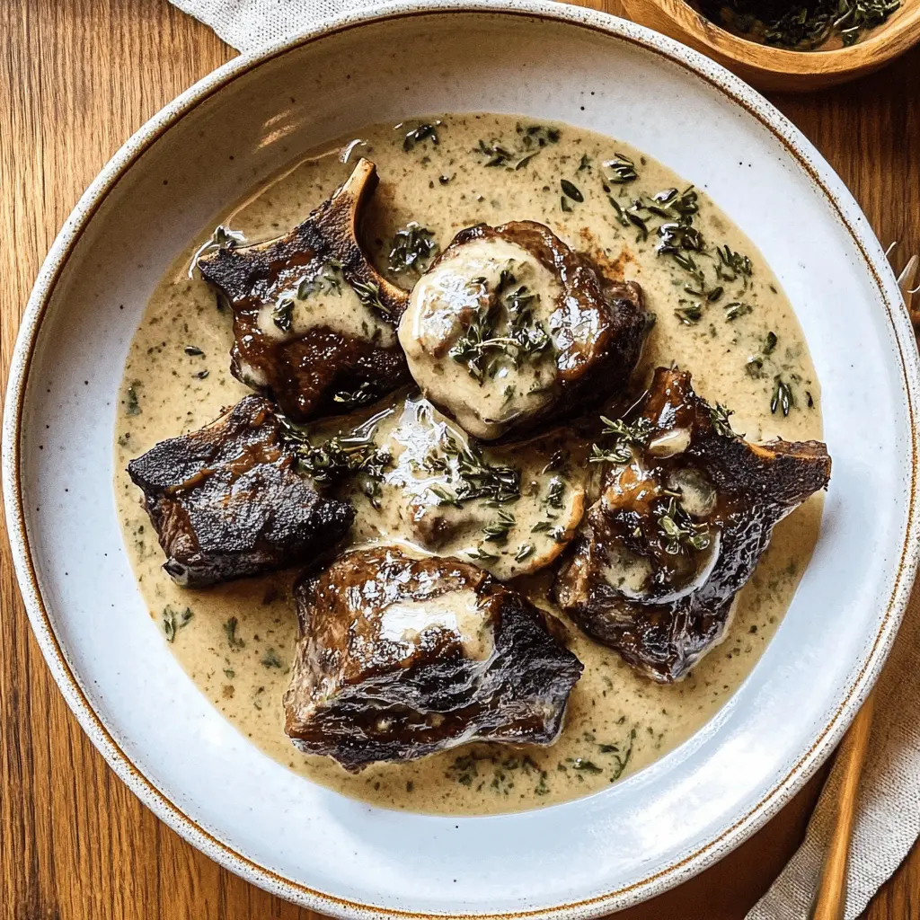 Easy Braised Short Ribs in Creamy Herb Sauce