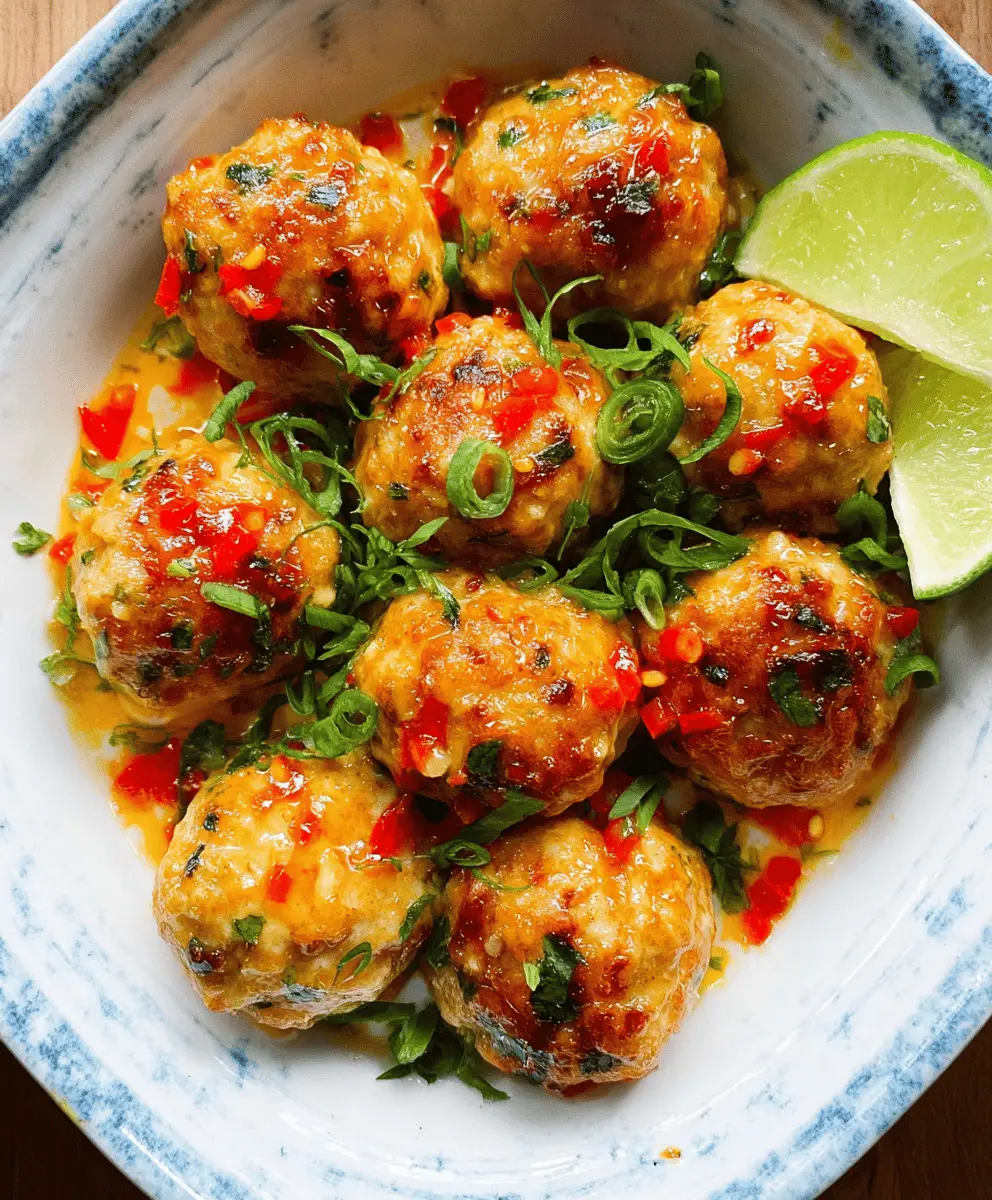 Easy Thai Baked Chicken Meatballs Recipe