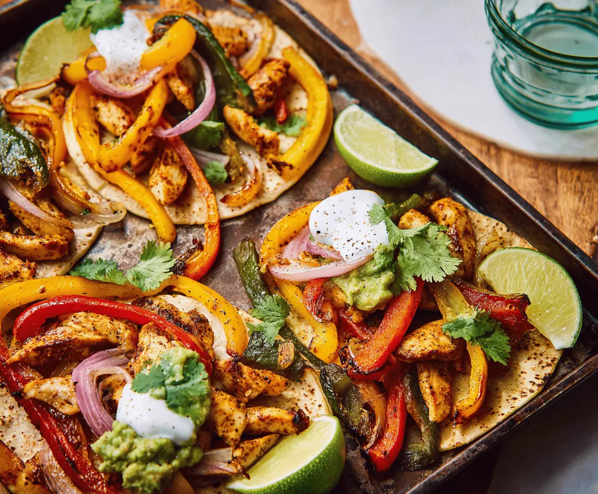 Easy Sheet Pan Poblano Chicken Fajitas