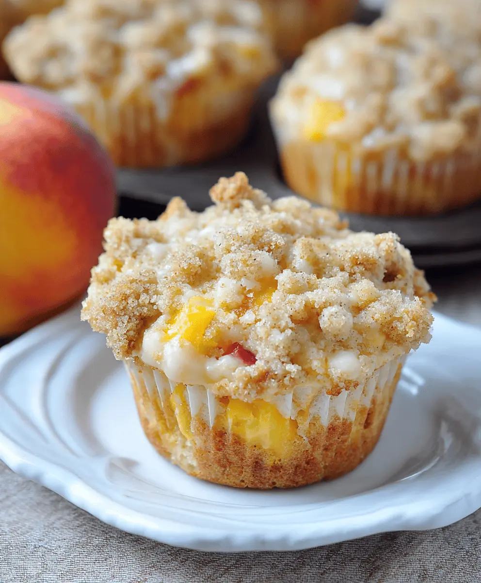 Easy Peach Muffins with Crunchy Crumb Topping