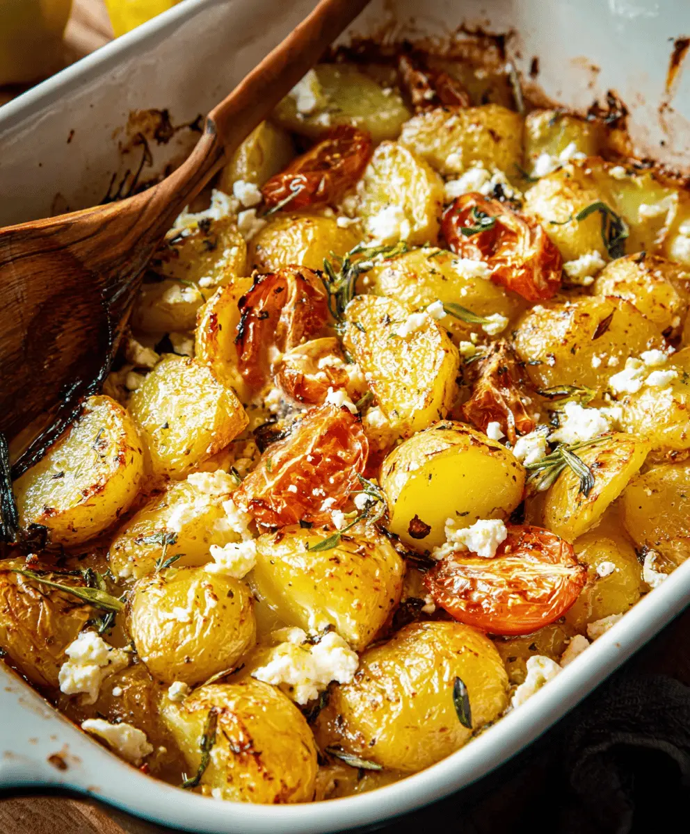 Easy Baked Feta Potatoes with Crispy Edges