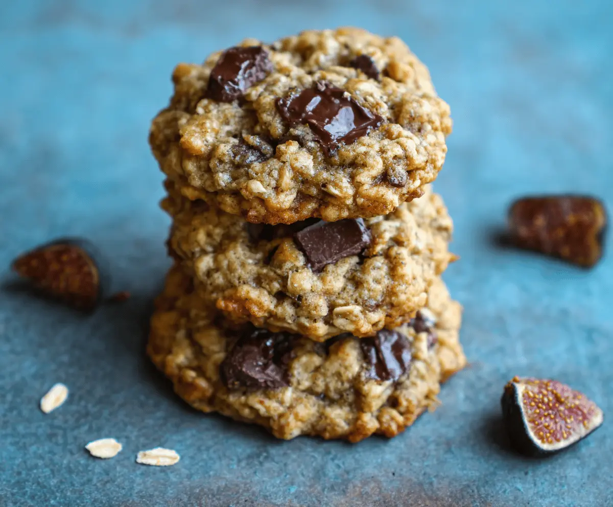 Easy Oatmeal Fig Cookies with Dark Chocolate Chunks