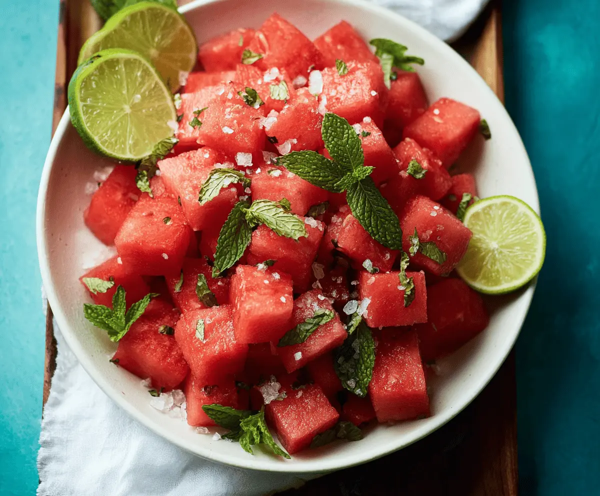 Refreshing Mint Lime Watermelon Salad Recipe