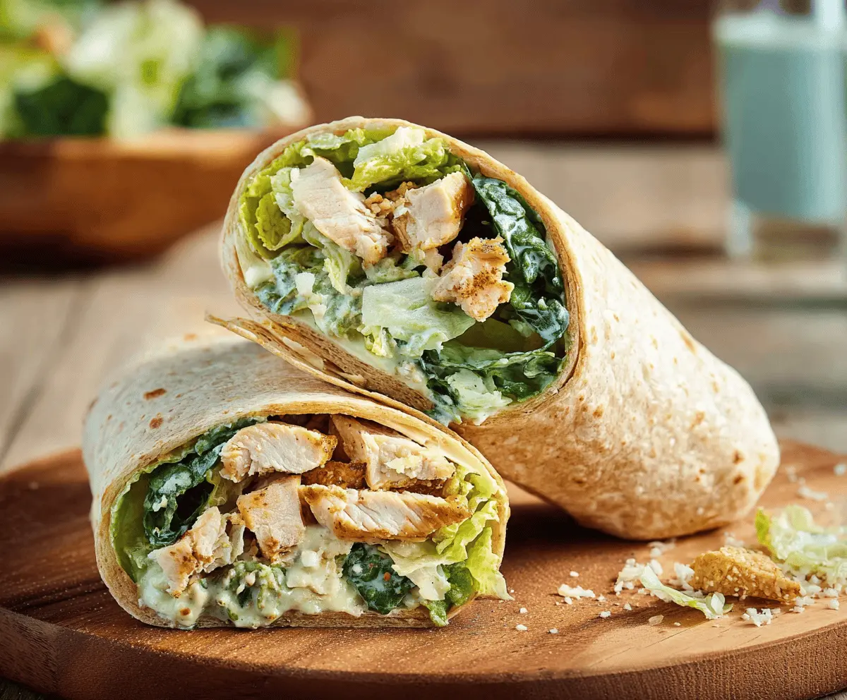 Easy Chicken Caesar Salad Wrap Recipe