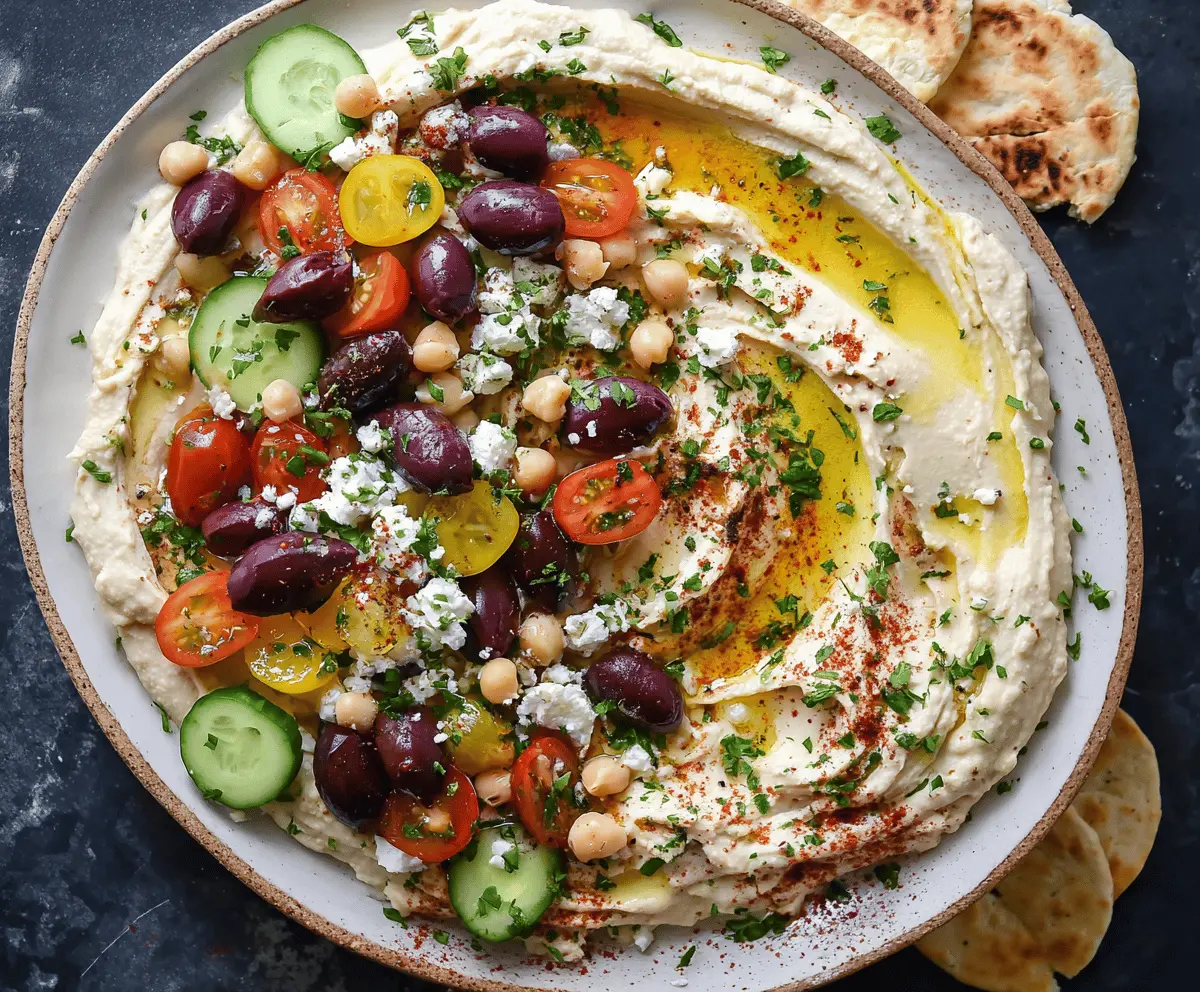 Greek Style Loaded Hummus Recipe for Healthy Snacking