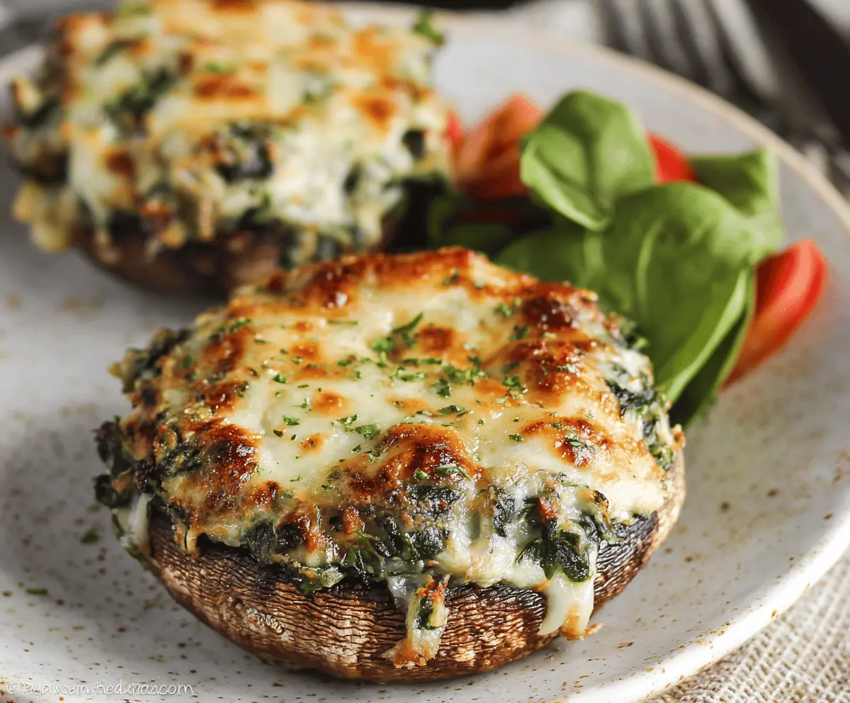 Spinach and Cheese Stuffed Portobello Mushrooms Recipe