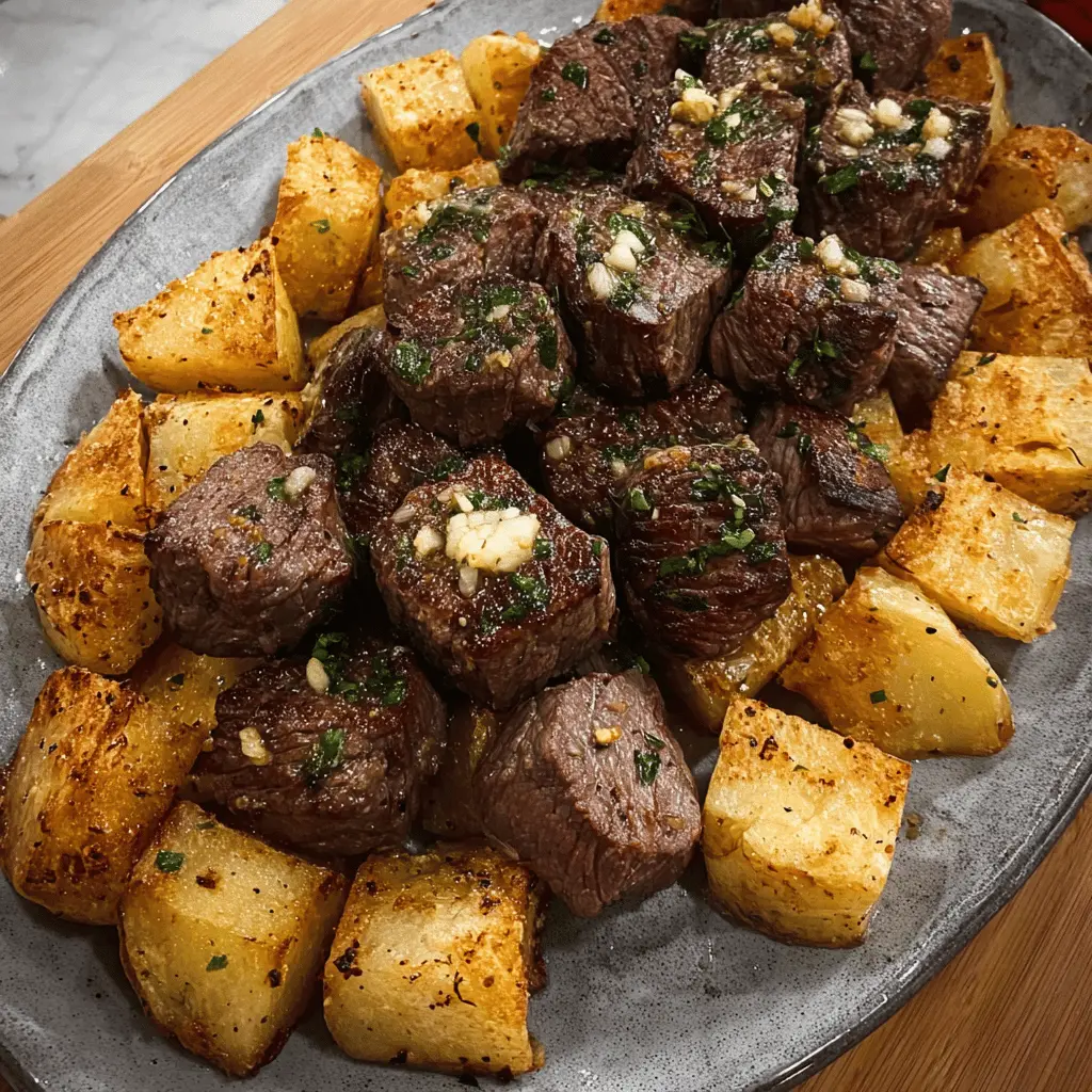 Garlic Butter Steak Bites With Crispy Potatoes