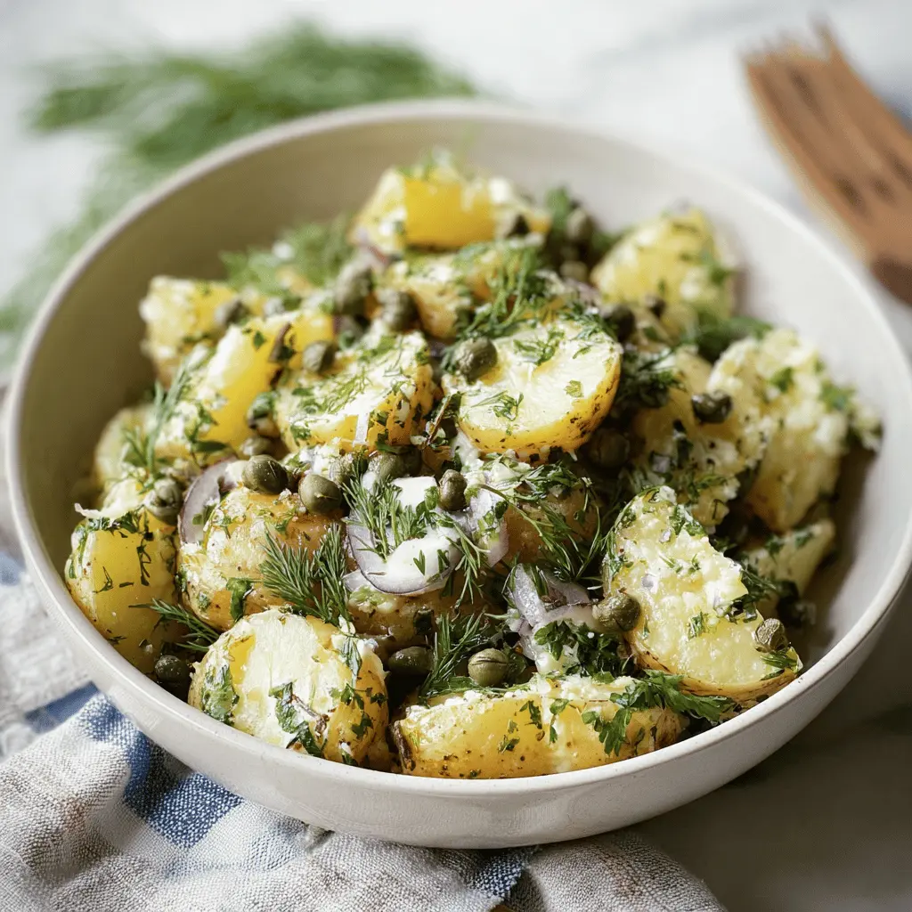 Lemon Herb Potato Salad with Dill and Capers