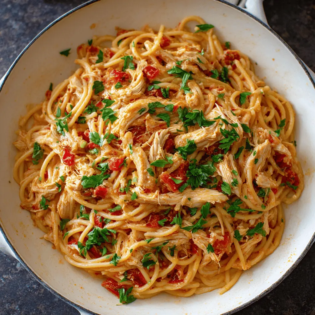 Easy One Pot Chicken Spaghetti Recipe