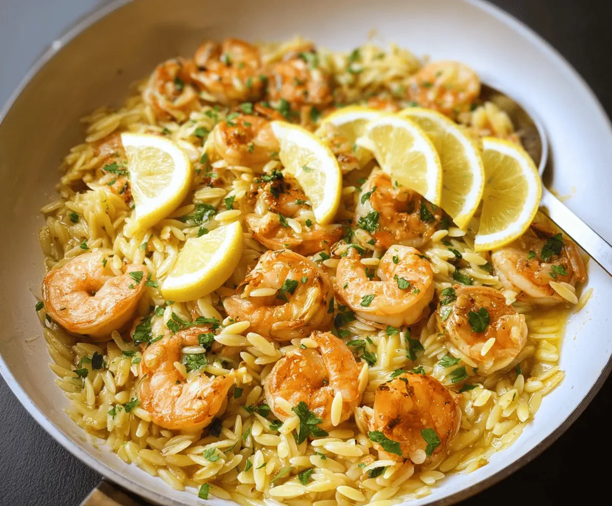 Easy Shrimp Orzo in Lemon Garlic Sauce