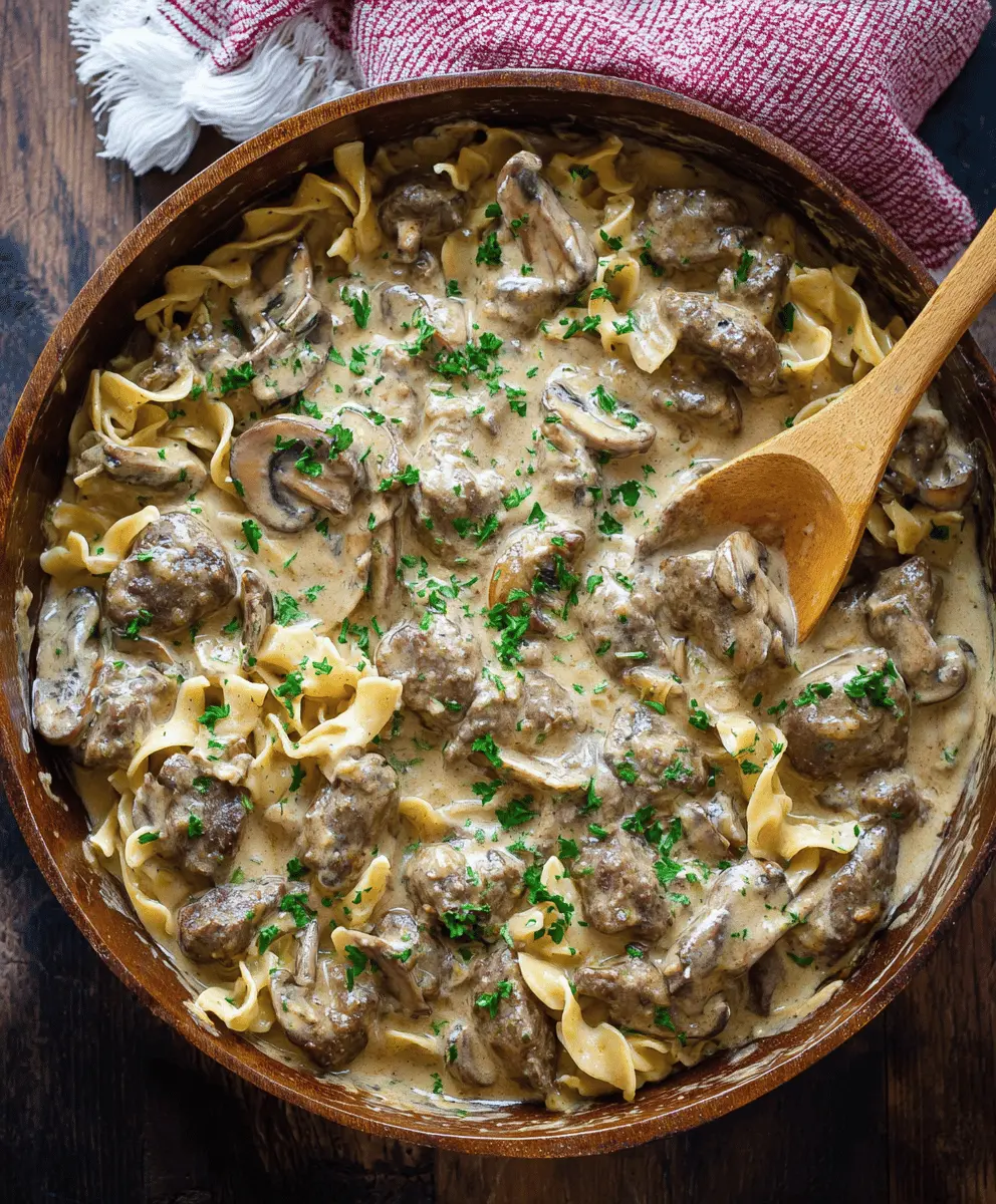 Creamy Hamburger Stroganoff Recipe