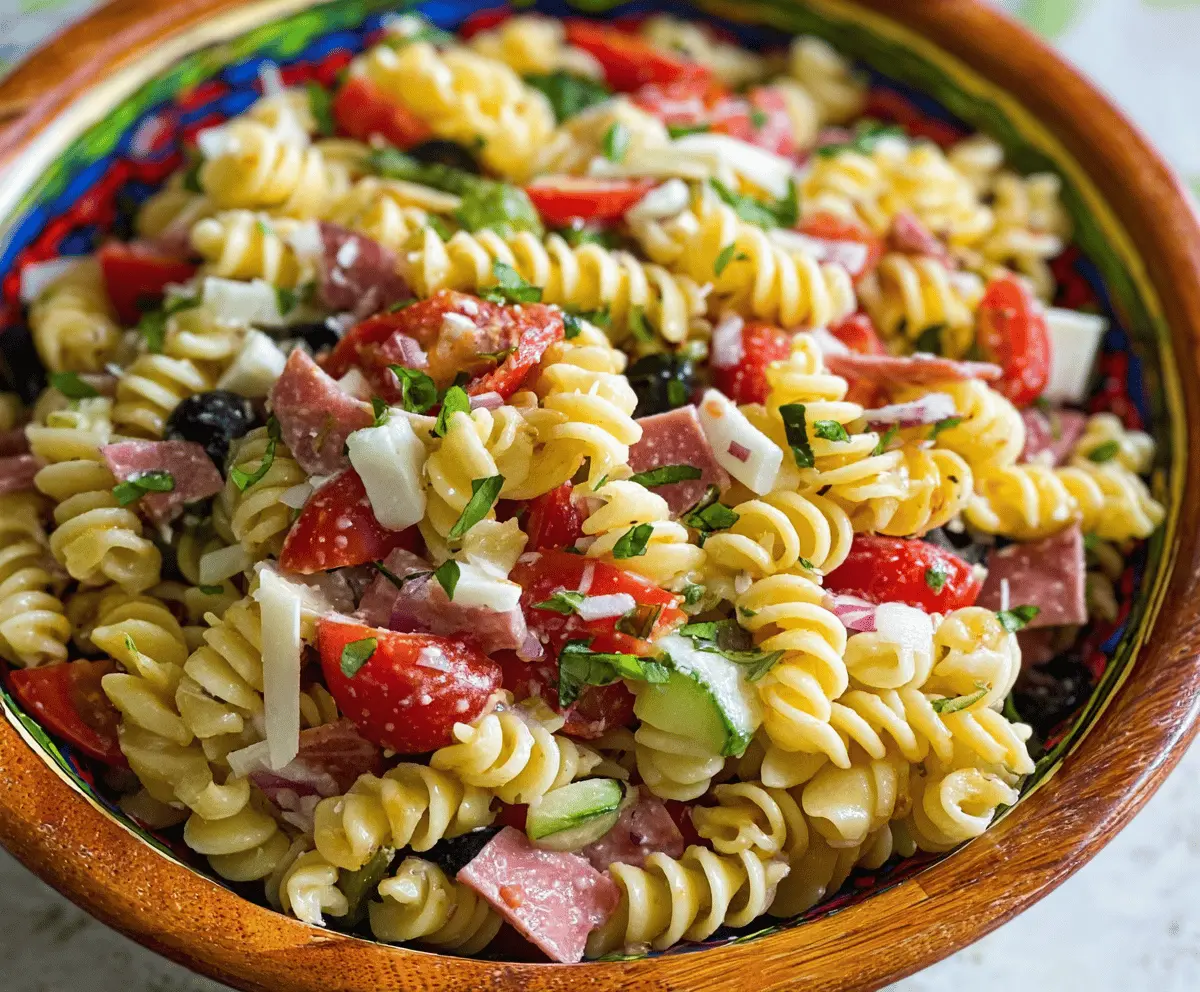 Easy Italian Pasta Salad Recipe with Fresh Veggies