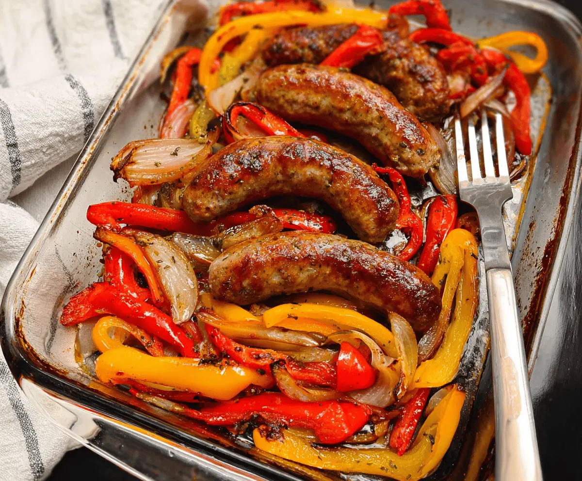 Easy Oven Sausage Peppers and Onions Recipe