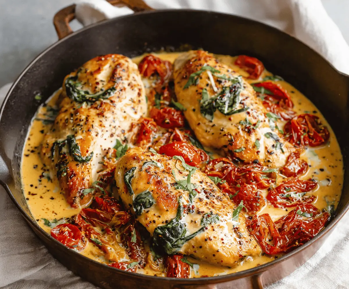 Easy Skillet Tuscan Chicken Breast Recipe