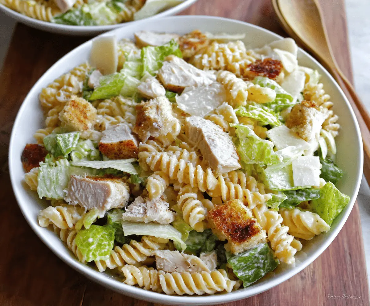 Easy Chicken Caesar Pasta Salad Recipe