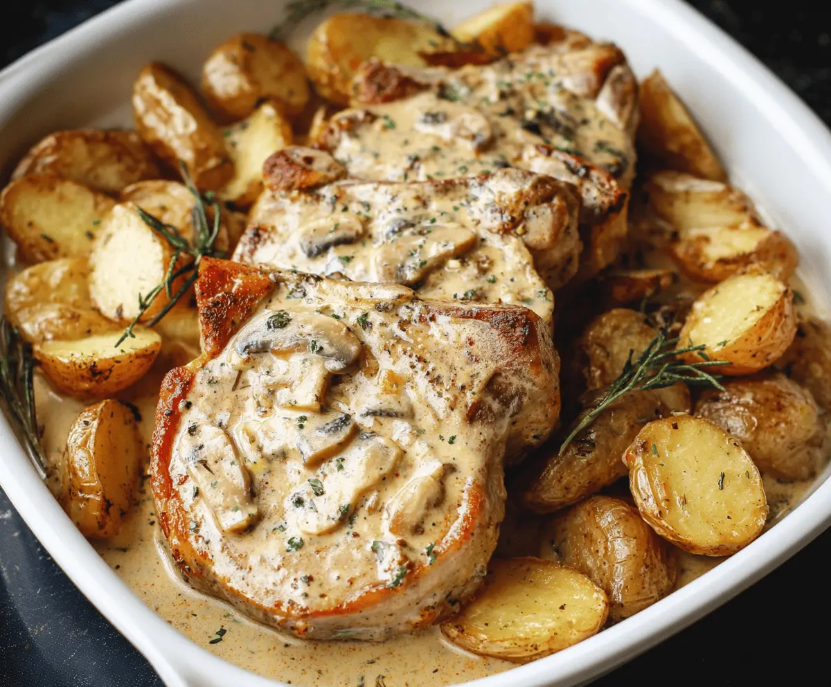Creamy Garlic Pork Chops and Potatoes Recipe