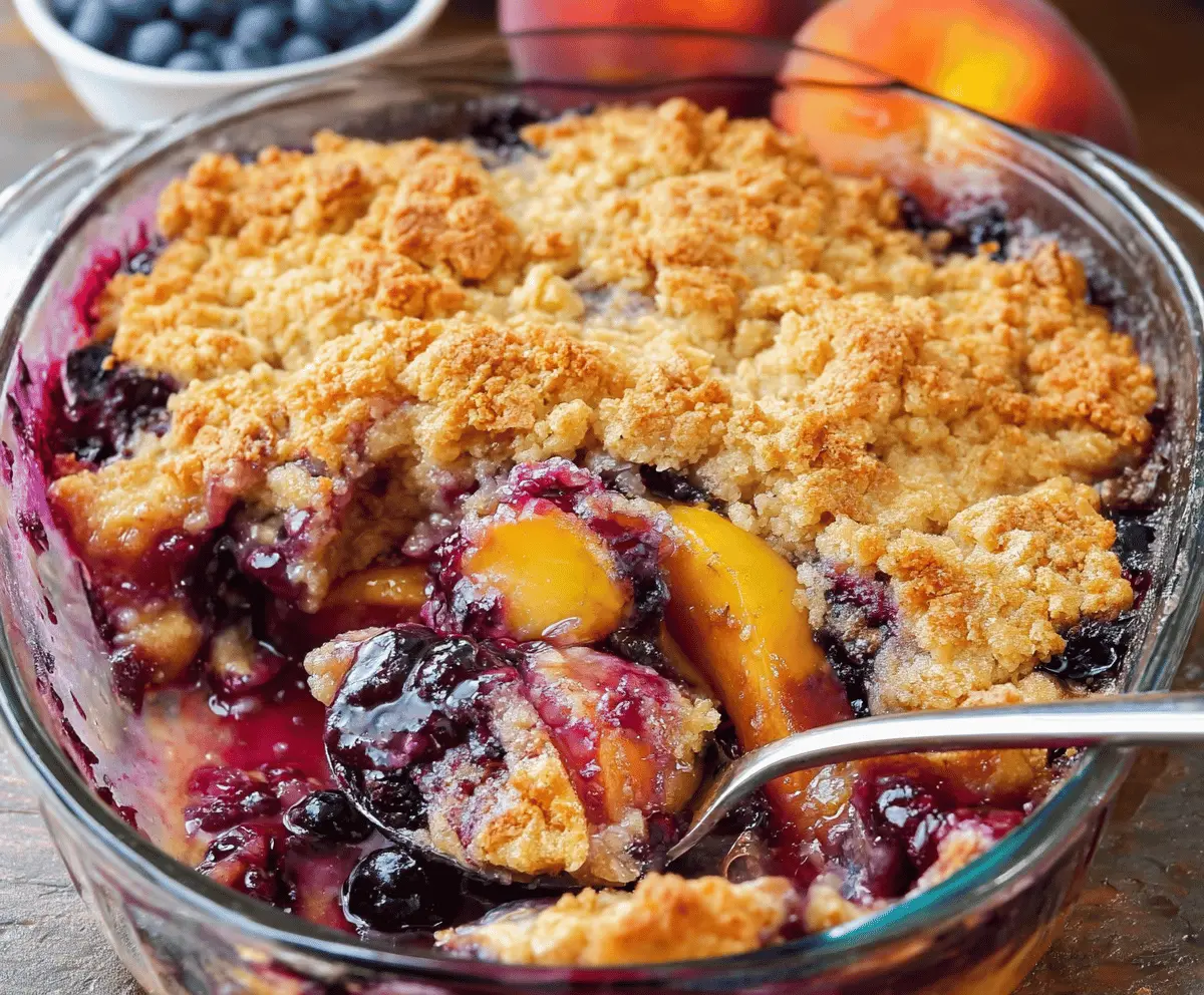 Easy Peach and Blueberry Cobbler Recipe