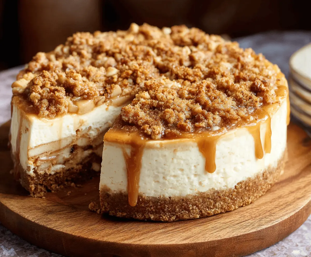 Easy Creamy Apple Crumble Cheesecake Recipe
