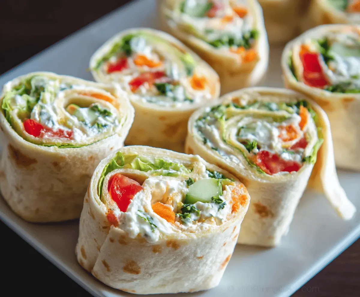 Fresh Veggie Tortilla Roll Ups Recipe
