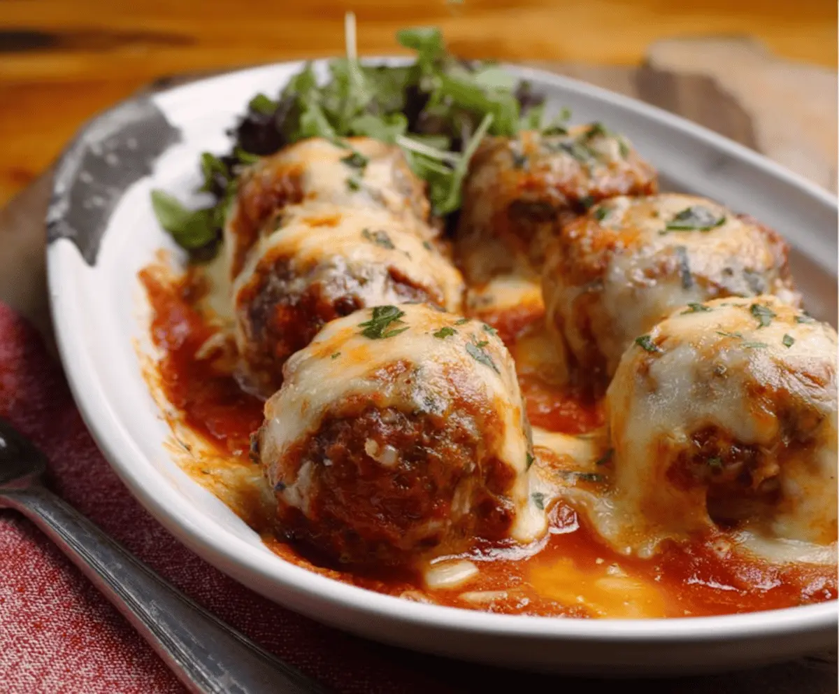 Easy Low-Carb Mozzarella-Stuffed Meatballs