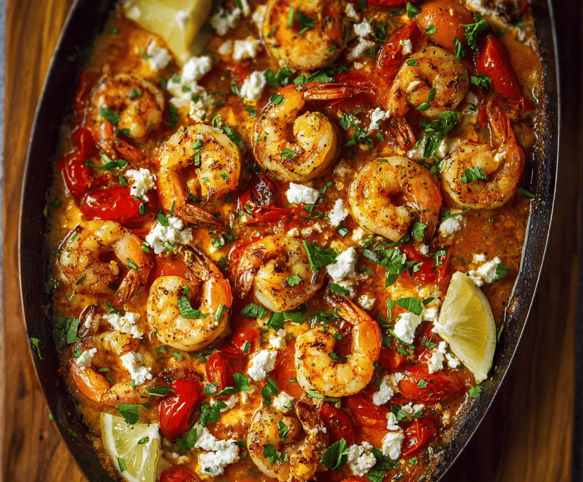 Easy Shrimp Saganaki with Tomato and Feta