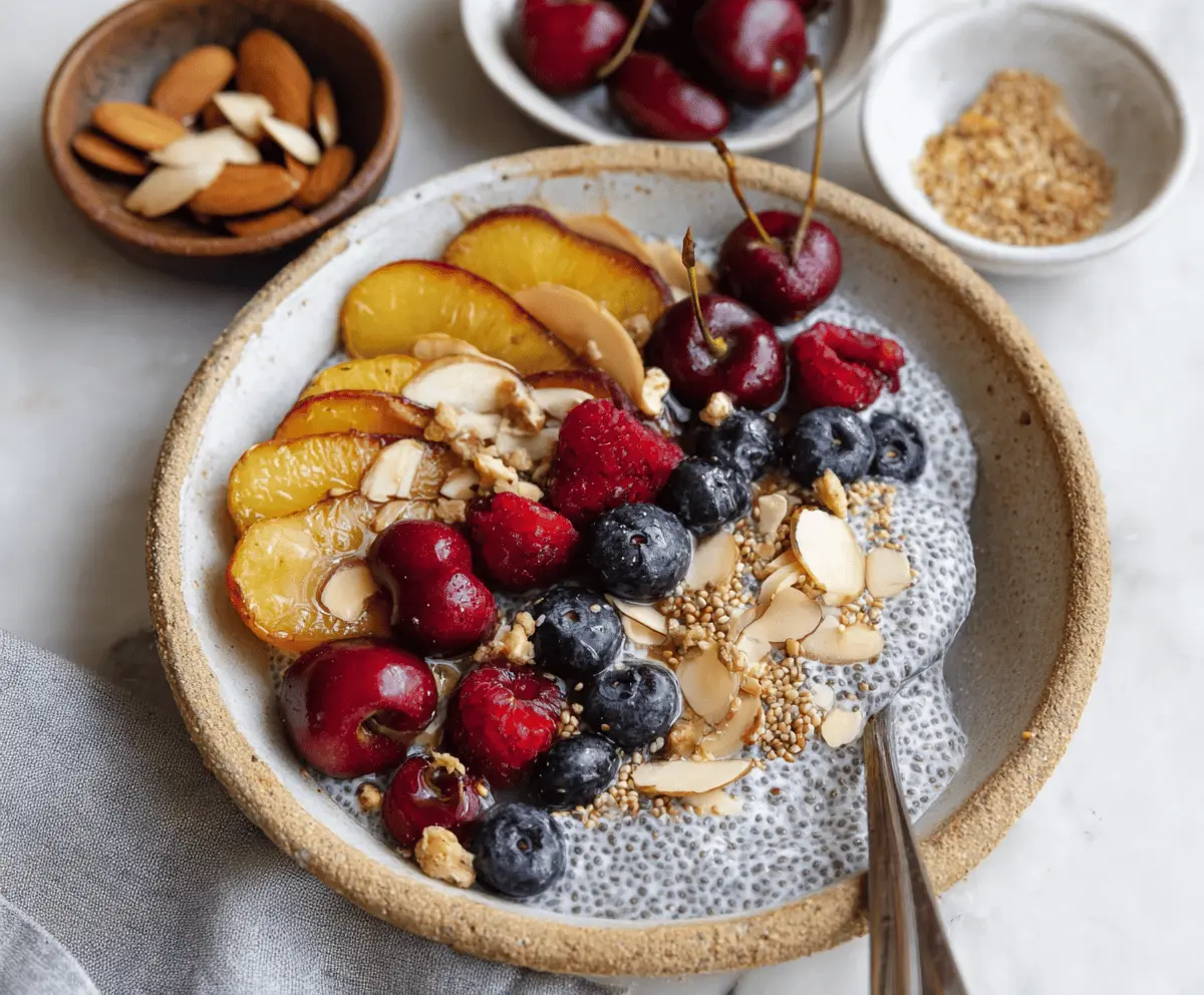 Chia Yogurt Breakfast Bowl with Fruit & Toppings