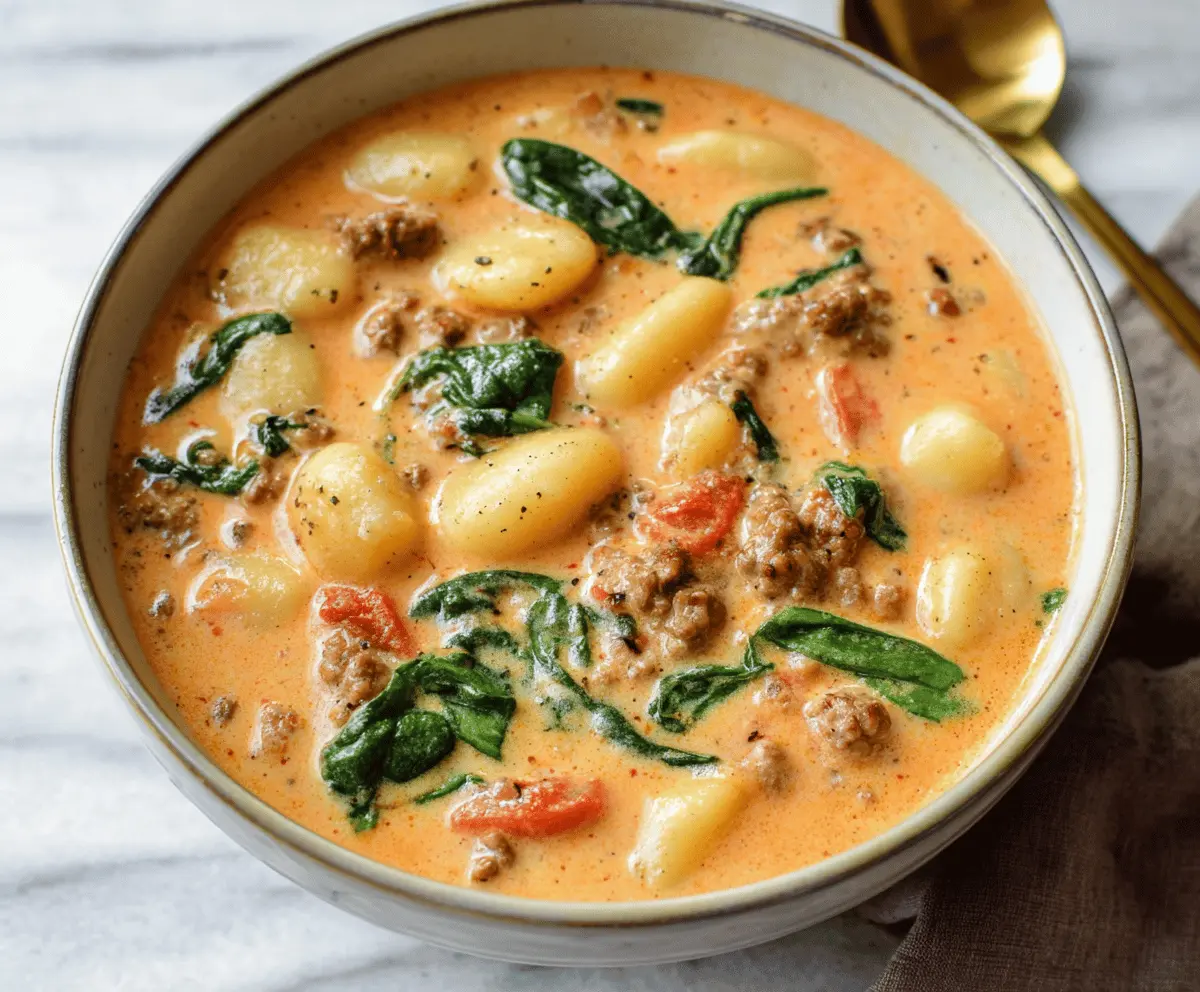 Creamy Italian Sausage Gnocchi Soup