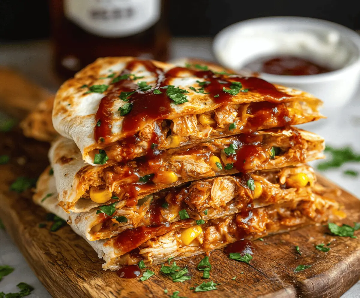 Fall Dinner Ideas; Loaded BBQ Chicken Quesadillas