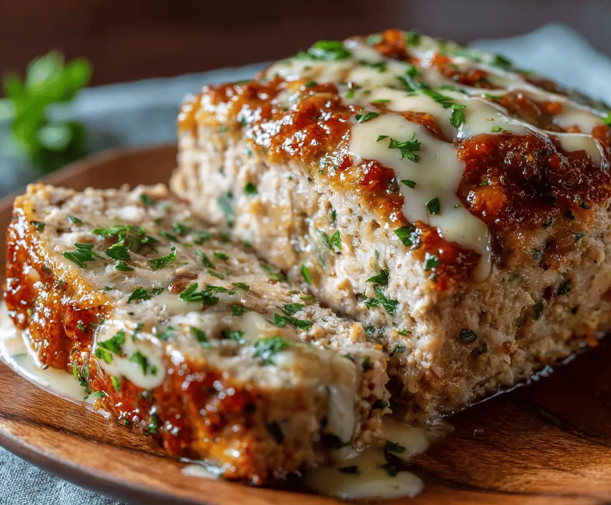 Garlic Parmesan Chicken Meatloaf