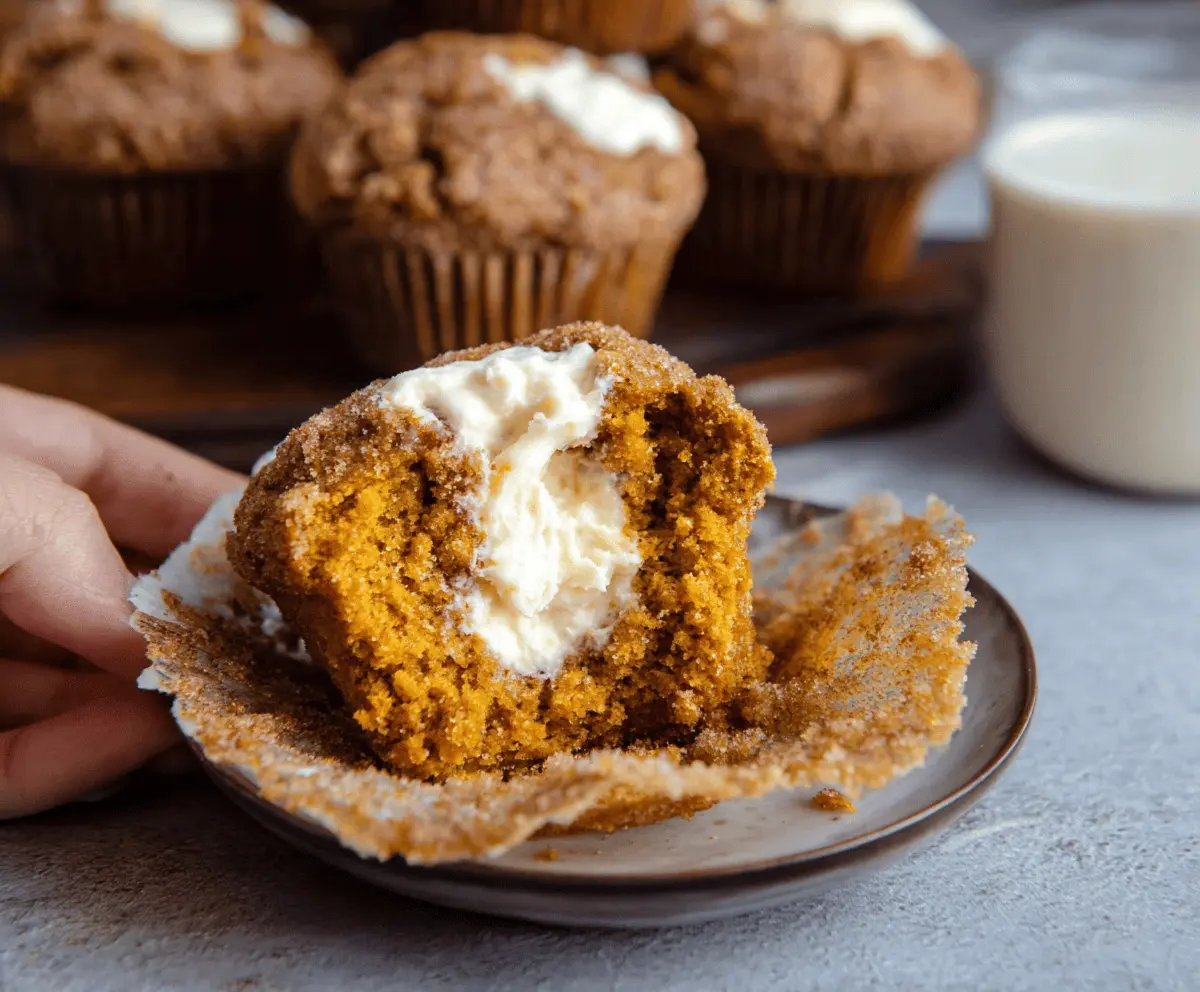 Moist Pumpkin Cream Cheese Muffins