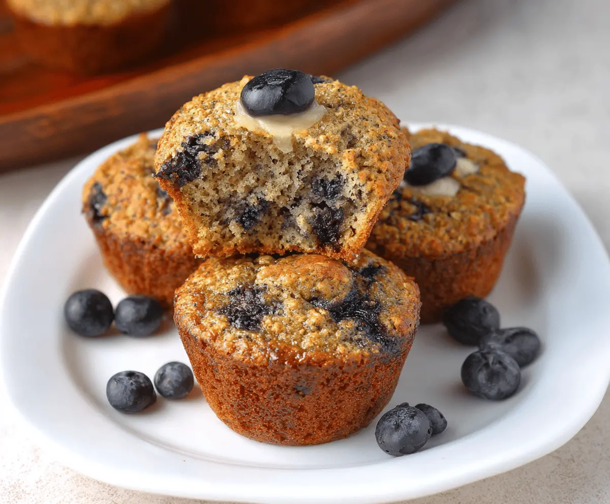 Oatmeal Blueberry Muffins - No Flour!