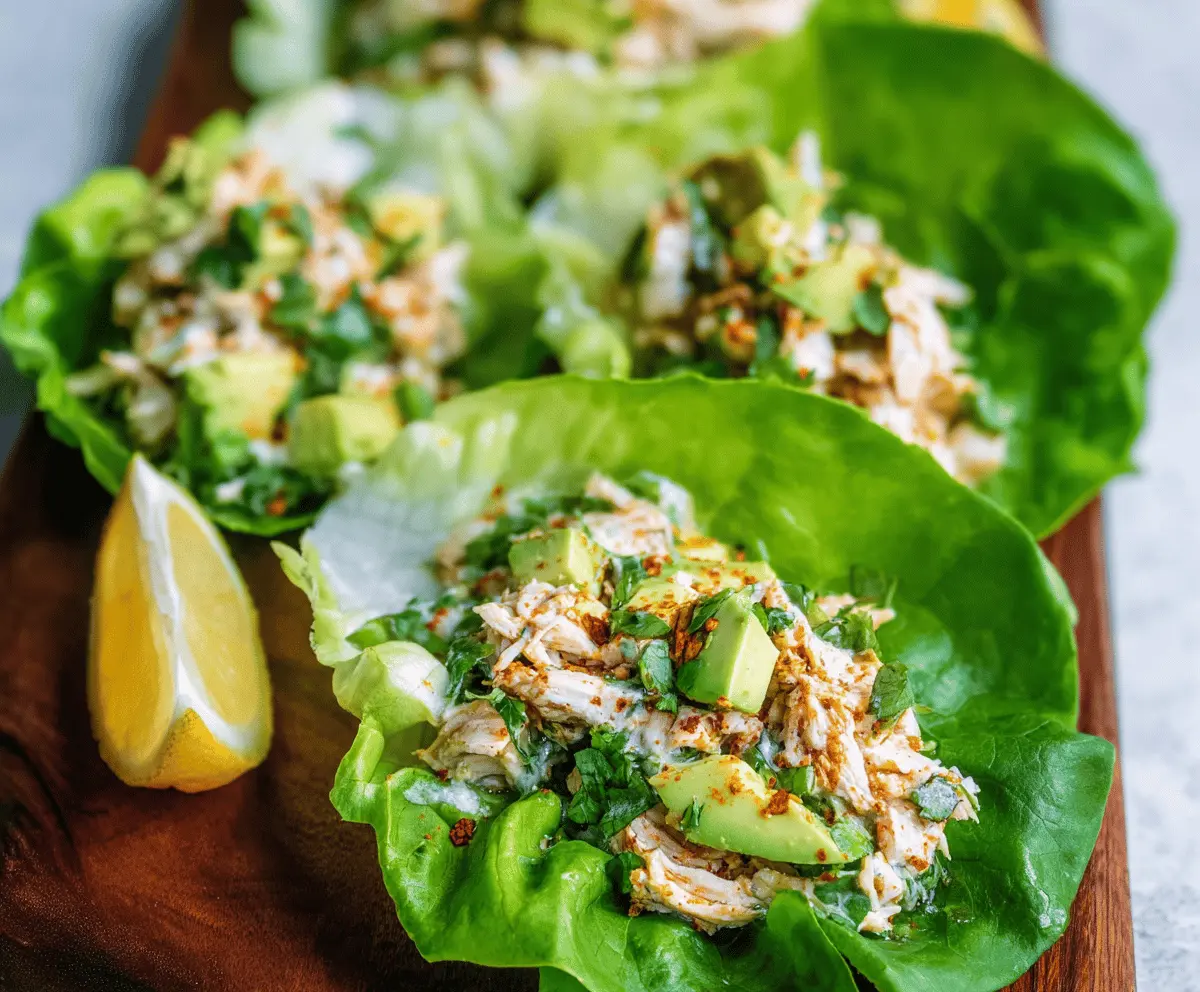 Avocado Chicken Lettuce Wraps