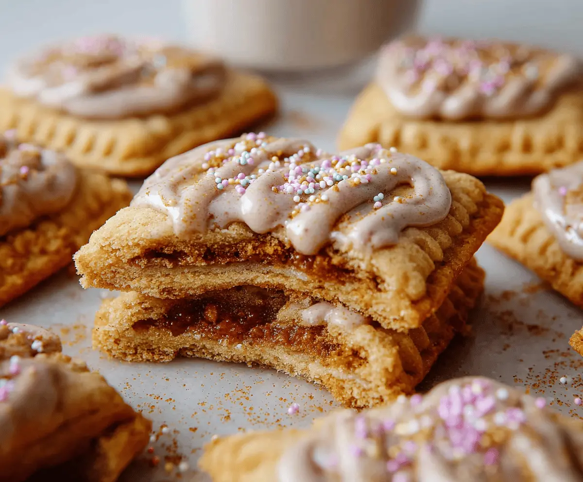 Delicious homemade Brown Sugar Pop Tart Cookies with flaky crust and sweet brown sugar filling, perfect for a tasty treat